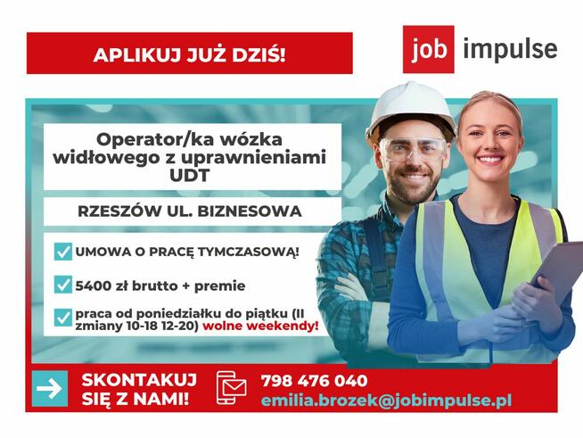 Operator/ka wózka widłowego | Uprawnienia UDT |