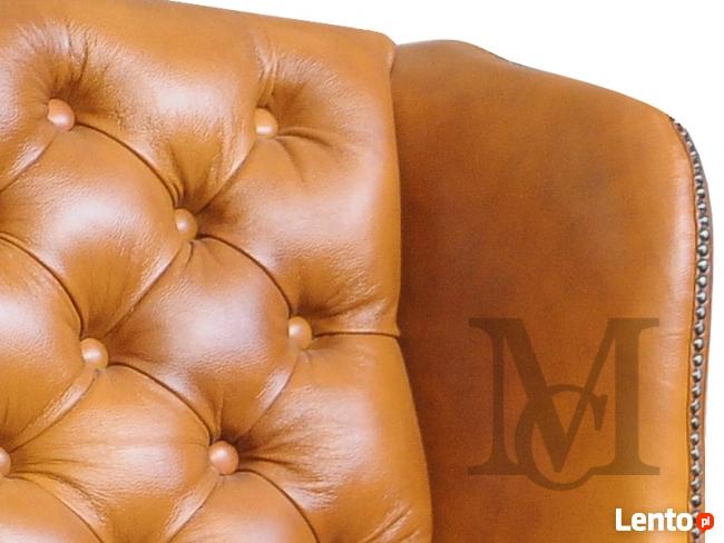 Fotel Chesterfield Uszak - 100% skóra naturalna