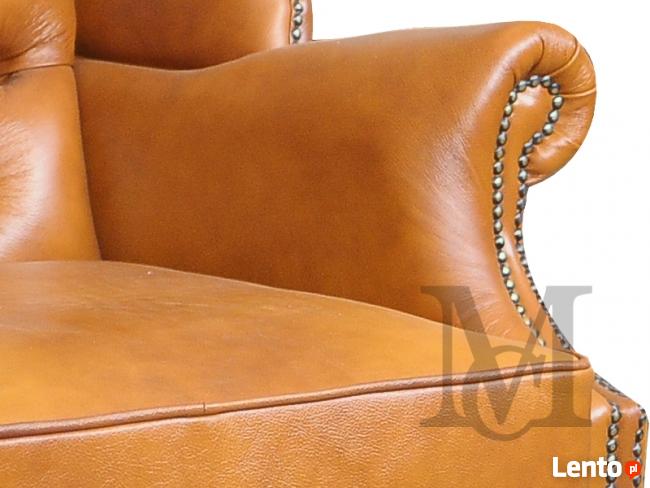 Fotel Chesterfield Uszak - 100% skóra naturalna