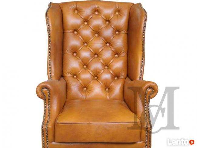 Fotel Chesterfield Uszak - 100% skóra naturalna