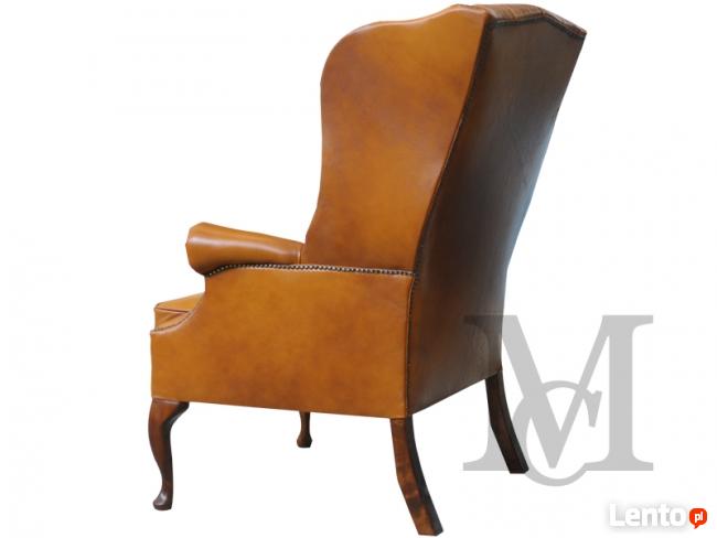 Fotel Chesterfield Uszak - 100% skóra naturalna
