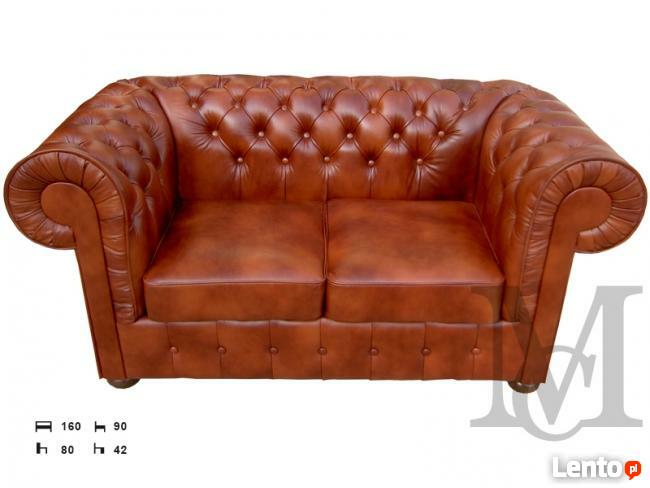 Sofa Mark Chesterfield 2-osobowa - 100% skóra naturalna