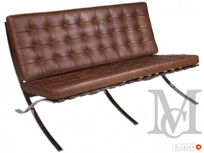 Sofa inspirowana projektem Barcelona 2-osobowa - 100% skóra