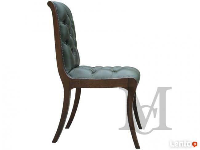 Krzesło Chesterfield skóra naturalna
