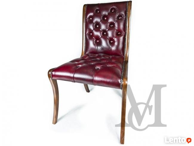 Krzesło Chesterfield skóra naturalna