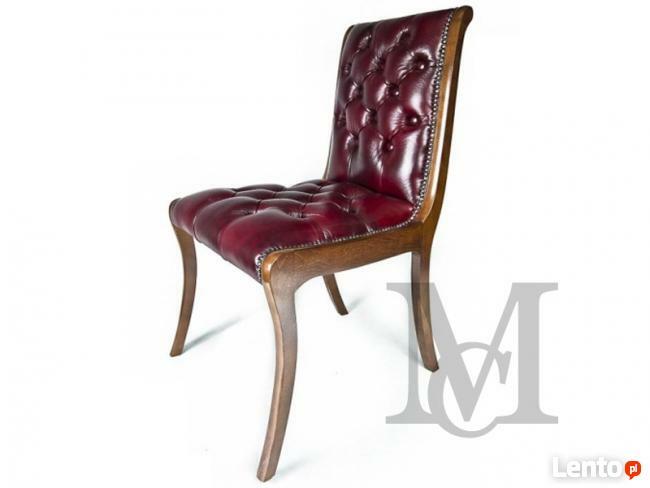 Krzesło Chesterfield skóra naturalna