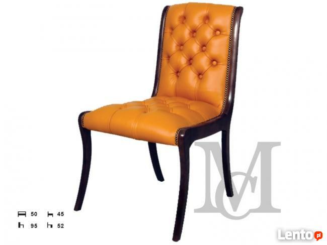 Krzesło Chesterfield skóra naturalna