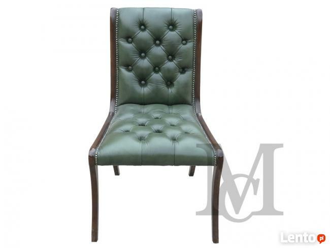 Krzesło Chesterfield skóra naturalna