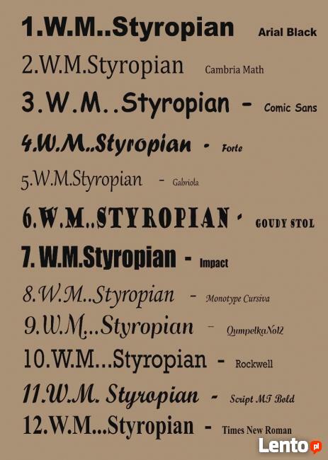 Styropianowe litery 50 cm F-vat