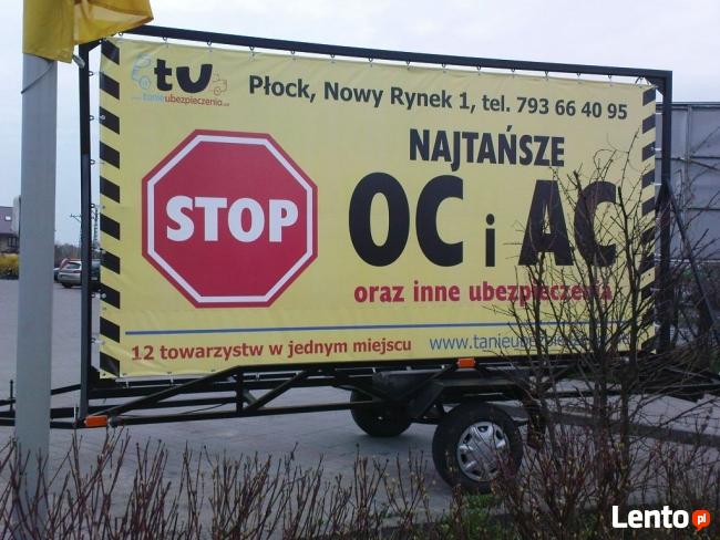 reklama Mobil wynajem przyczepa reklamowa najtaniej od 5zł
