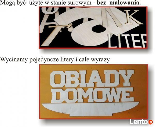 litery ze sklejki