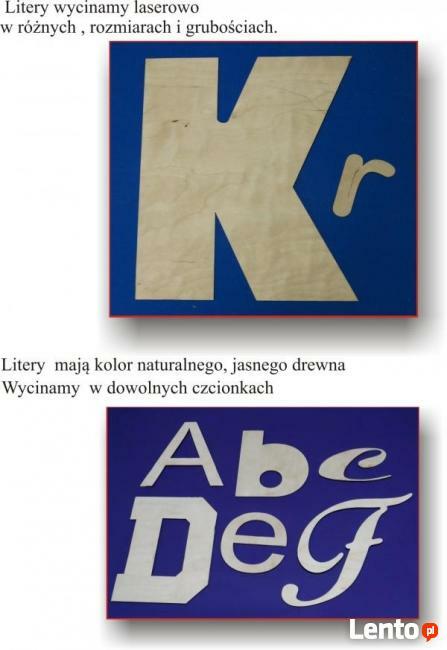 litery ze sklejki