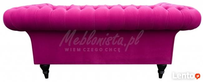 Sofa Chesterfield Diva plusz materiał wysokie nóżki sprężyny