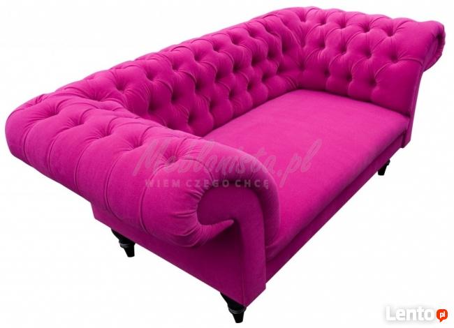 Sofa Chesterfield Diva plusz materiał wysokie nóżki sprężyny
