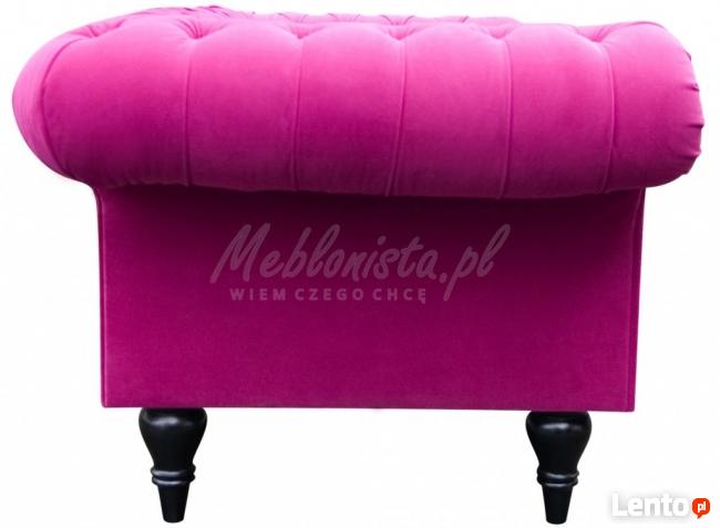 Sofa Chesterfield Diva plusz materiał wysokie nóżki sprężyny