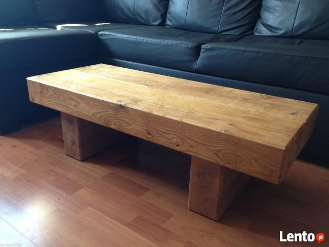 Debowy solidny, ciezki stol/stolik kawowy HIT