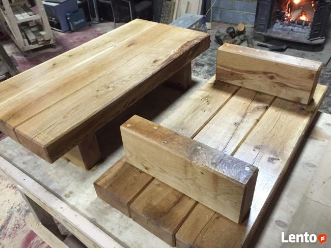 Debowy solidny, ciezki stol/stolik kawowy HIT