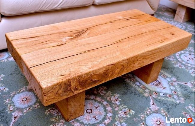 Debowy solidny, ciezki stol/stolik kawowy HIT