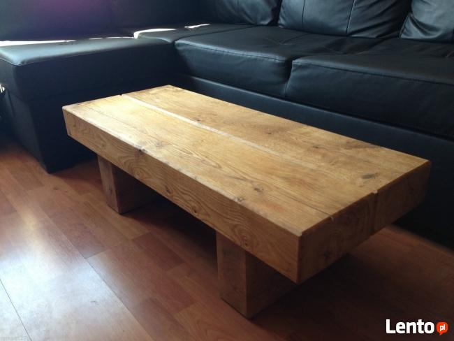 Debowy solidny, ciezki stol/stolik kawowy HIT