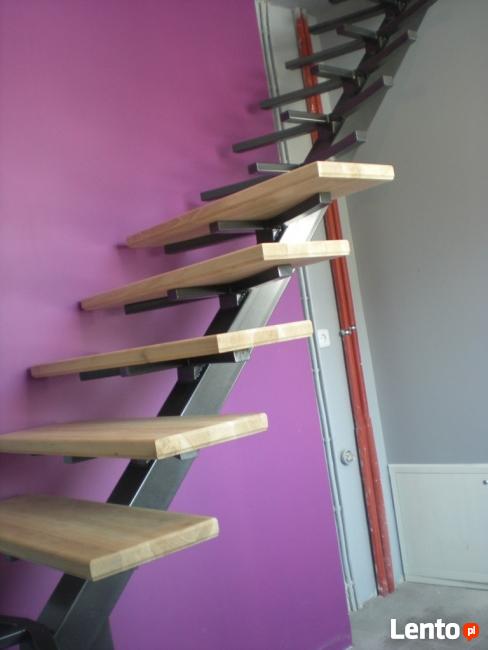 Schody metalowe drewniane wewnętrzne zwnętrzne