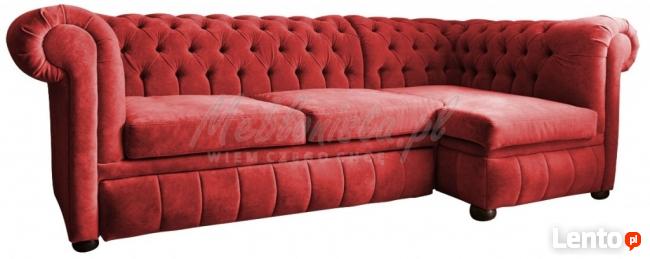 Pikowany Narożnik Chesterfield March Rem sprężyny bonellowe