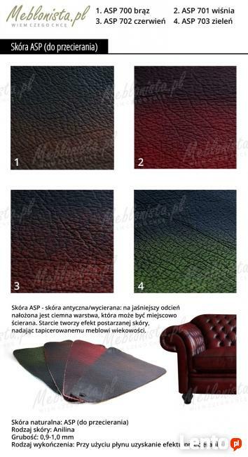 Narożnik Chesterfield March skóra naturalna sprężyny bonell