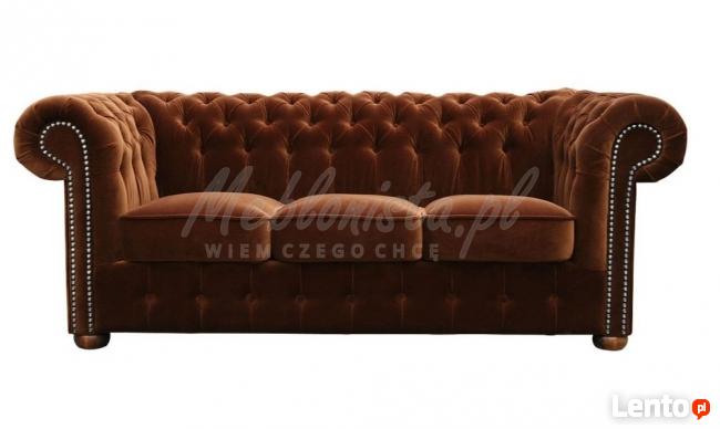 Pikowana sofa Chesterfield Classic 3 os z funkcją spania
