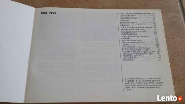 Opel Vectra B instrukcja obsługi 2000r. Polska