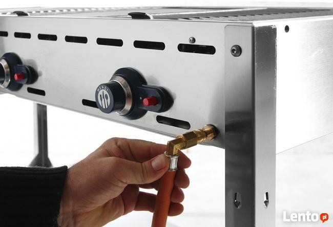 Profesjonalny grill gazowy 4 palnikowy półka + koła Hendi