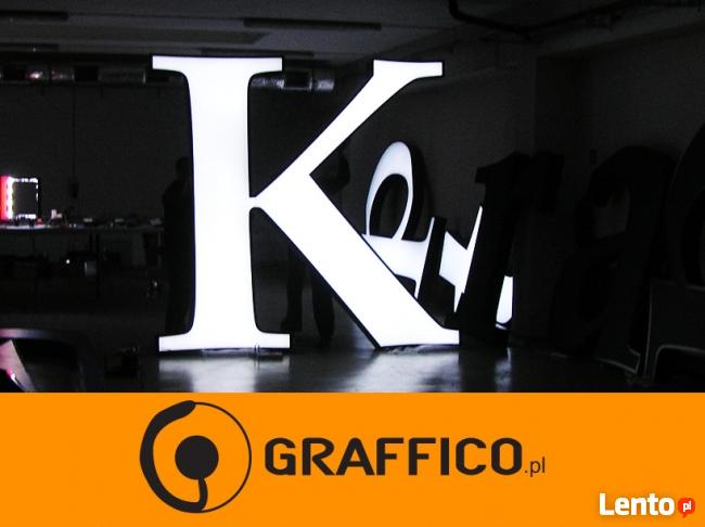 Kasetony reklamowe, litery podświetlane led _ duże gabaryty