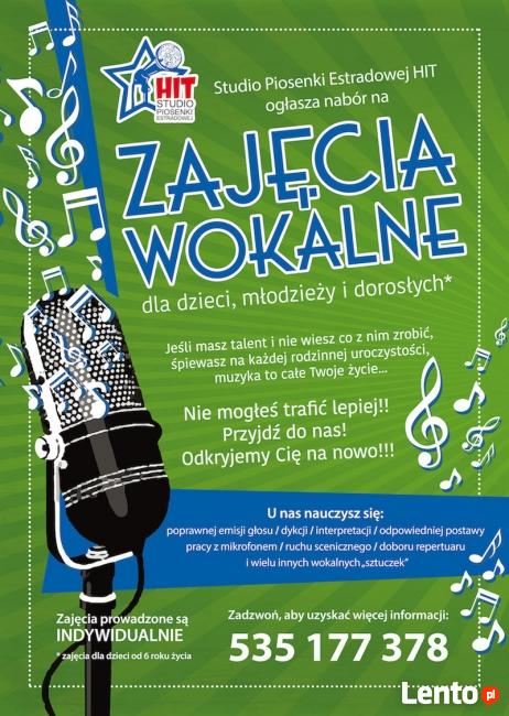 Zajęcia wokalne dla dzieci, młodzieży i dorosłych.
