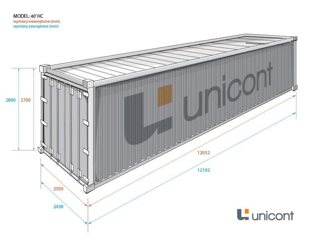 Kontenery morskie 20 DV, 40 DV oraz 40 HC