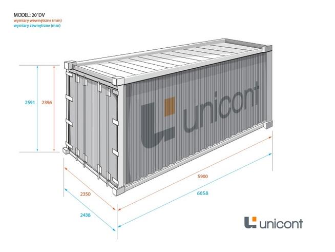 Kontenery morskie 20 DV, 40 DV oraz 40 HC