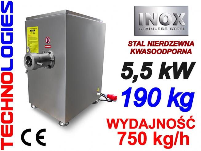 Wilk do mielenia mięsa przemysłowy masarski maszyna 750kg/h