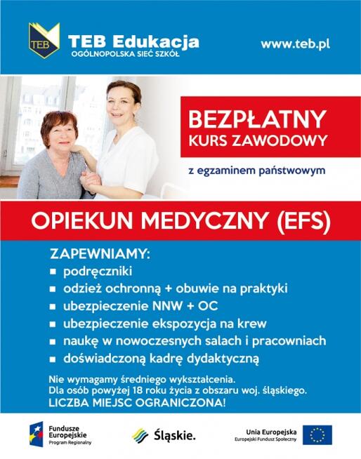 Bezpłatny kurs Opiekun medyczny Katowice