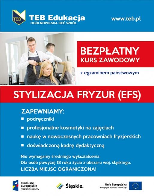 Bezpłatny kurs fryzjerski - stylizacja fryzur Katowice