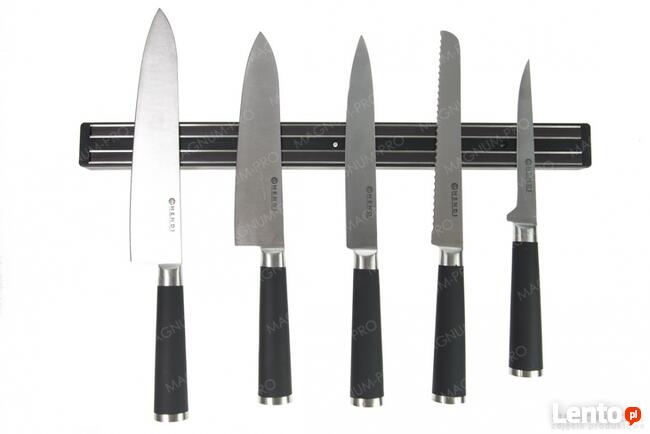 Magnetyczna listwa na noże z 5 wieszakami na akcesoria