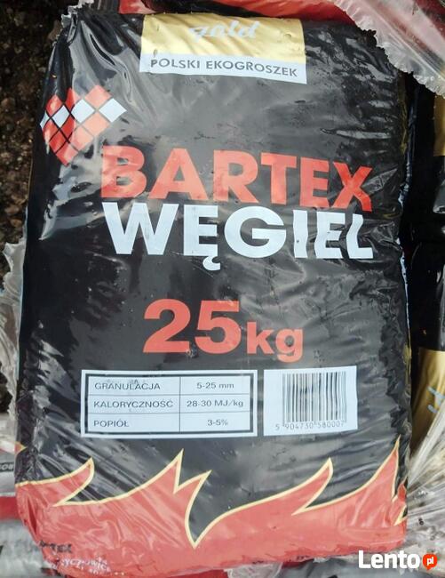 Ekogroszek Opał workowany 25kg BARTEX Gold, Silver, Rubin, C
