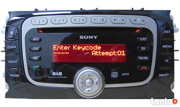 Radio Ford Sony Visteon V series kod locked code Bydgoszcz