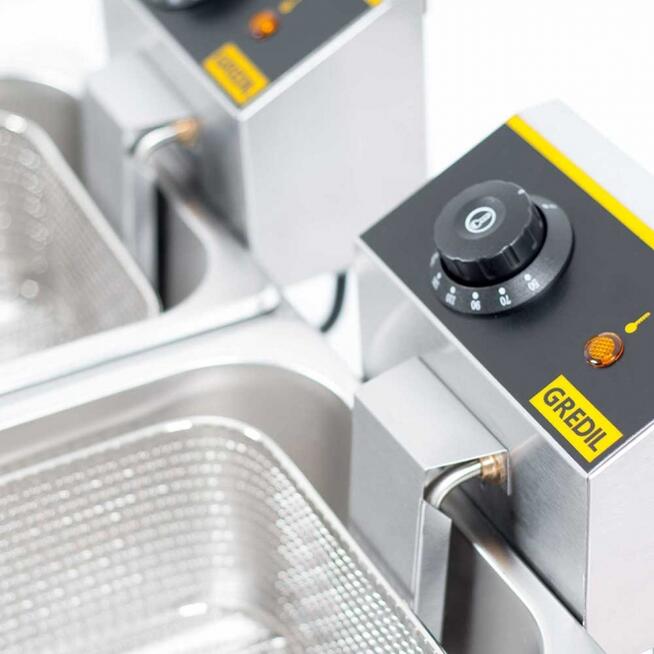 Dwukomorowa frytkownica smażalnica frytownica Gredil 2x5L