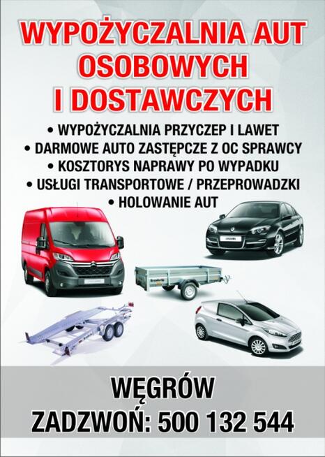 Wypożyczalnia przyczep lawet boxy dachowe przeprowadz Węgrów