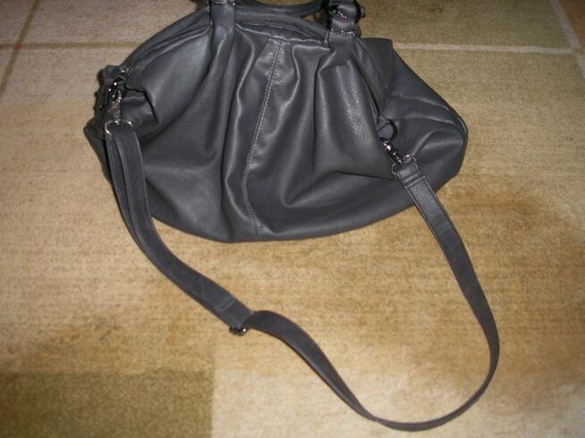 duża ciemnostalowa torba A4 Sinsay