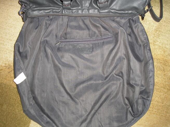 duża ciemnostalowa torba A4 Sinsay