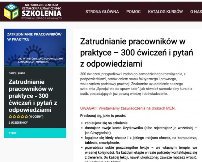 Specjalista ds. kadr i płac z zaświadczeniem MEN