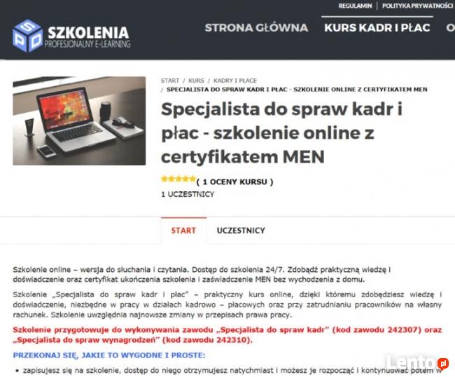 Kurs Specjalista ds. kadr i płac- wideoszkolenie online