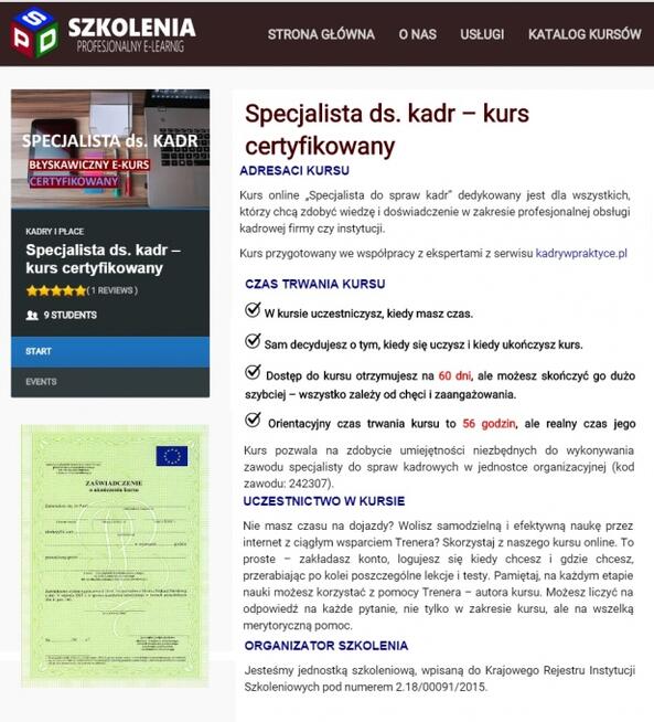 Specjalista ds. kadr i płac z zaświadczeniem MEN