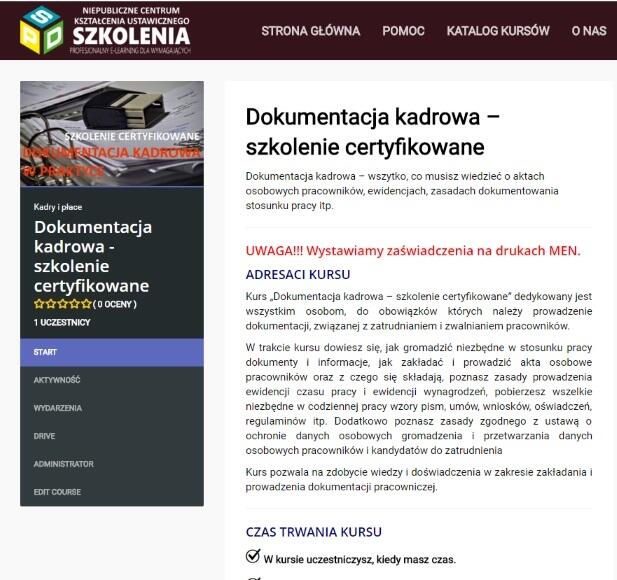 Kurs Specjalista ds. kadr i płac- wideoszkolenie online