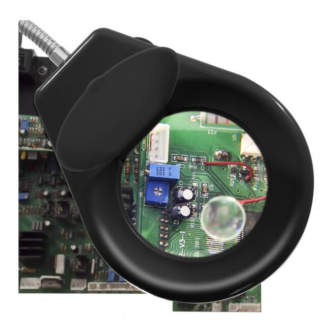 Lampa LED z powiększeniem 5x / 10x + uchwyt na płytki PCB