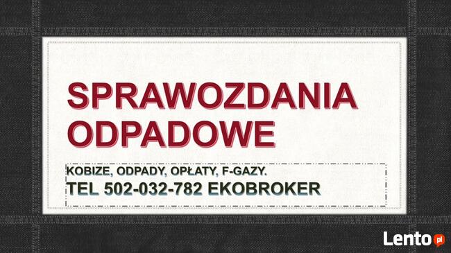 Opłaty środowiskowe, tel. 502-032-782. Gdańsk, wykaz opłat