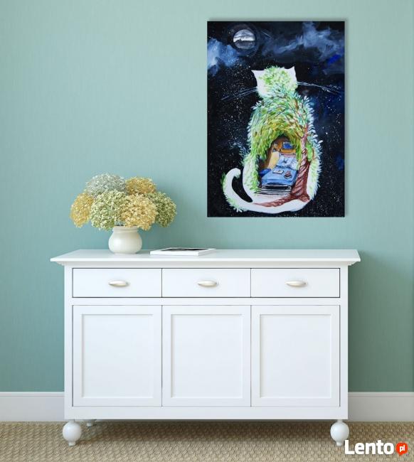 Akryl na płótnie, obraz "KOT SYPIALNIANY" artystki A. Laube